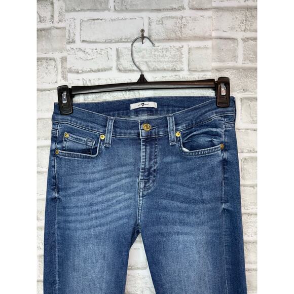 7 For All Mankind Mid Rise Dark Wash Cotton/Elastane Jeans Women's 29 - Picture 2 of 6